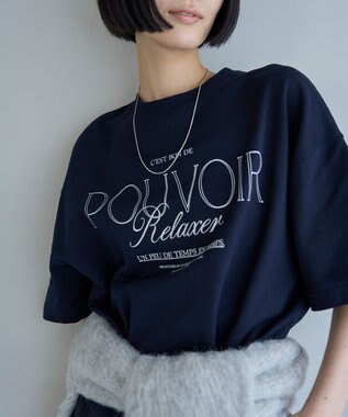 UNFILO L 【吸水速乾/UVケア】ハーフスリーブ ロゴSWEAT ネイビー