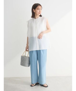 Green Parks レイヤードノースリーブブラウス Off White