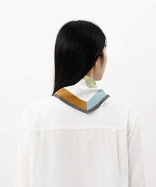 AURORA Oggi12月号掲載 Beaurance （ビューランス）シルクツイル トライアングルスカーフ(リング付き) ミントグリーン