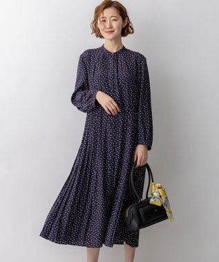 23区 【先行予約】ランダムドットプリント ワンピース ネイビー系