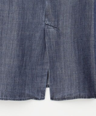 自由区 【洗える・XSサイズあり】テンセルリネンデニム ワンピース ネイビー系