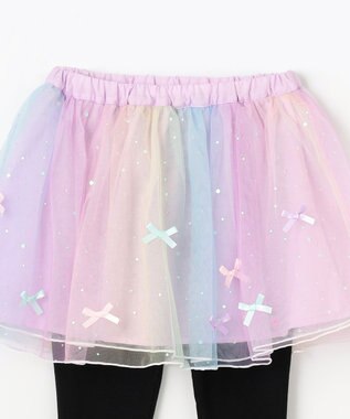 ANY KIDS リボン×ラメチュールスカッツ レインボー