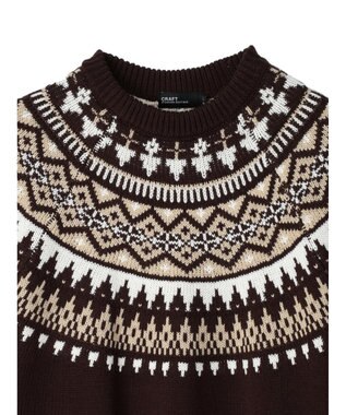 CRAFT STANDARD BOUTIQUE 【男女兼用】求心柄クルーネックニット Brown