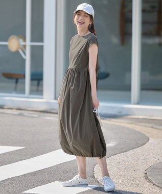 ANY 【撥水/2WAY】ドロストワンピース カーキ