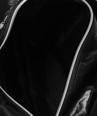 WEGO サテンリボンチャーム付きボストンバッグ ブラック