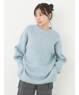 earth music&ecology フワフワＭＩＸヤーンチュニック Light Blue