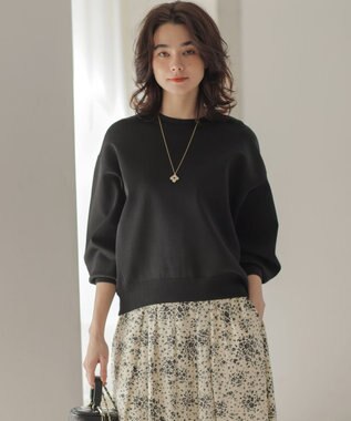 組曲 L オーガンスウェット ニット ブラック系