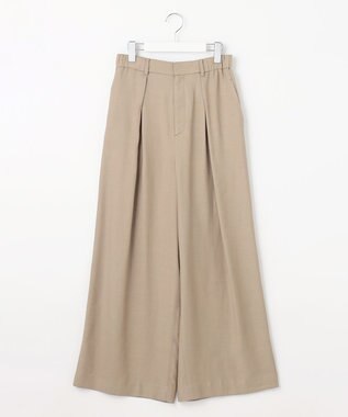 自由区 【XSサイズ～/洗える/セット可】キュプラリネンシャンタン ワイドパンツ ベージュ系