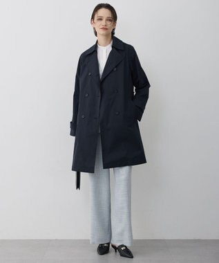 ICB 【2WAY仕様】メモリーストレッチタフタ トレンチコート ネイビー