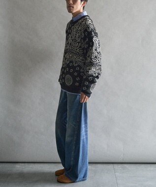 CRAFT STANDARD BOUTIQUE ペイズリー柄ニットプルオーバー Black