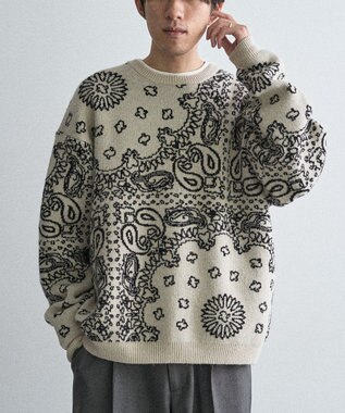 CRAFT STANDARD BOUTIQUE ペイズリー柄ニットプルオーバー Ivory