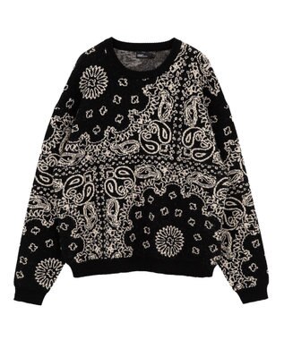 CRAFT STANDARD BOUTIQUE ペイズリー柄ニットプルオーバー Black