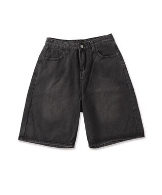 WEGO ワイドハーフデニムパンツ スミクロ