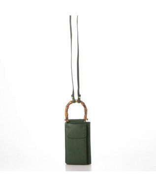 UNBILLION perche バンブーハンドルゴートモバイルウォレットショルダー グリーン