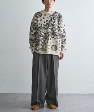 CRAFT STANDARD BOUTIQUE ペイズリー柄ニットプルオーバー Ivory