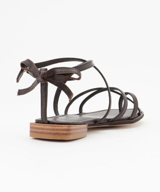 自由区 レースアップ サンダル ダークブラウン系