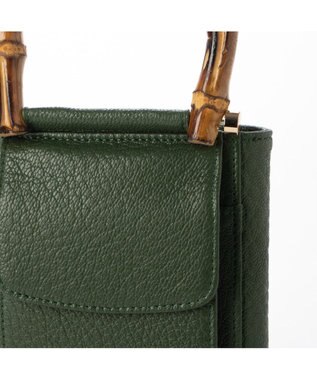UNBILLION perche バンブーハンドルゴートモバイルウォレットショルダー グリーン