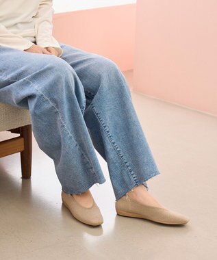 steppi シースルー スクエア パンプス ゴールド