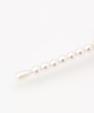 ANY KIDS サテンリボン×パール キッズ カチューシャ ラベンダー