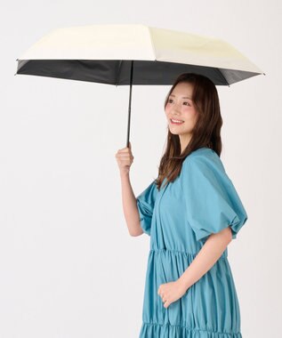 MOONBAT 【遮光100％/３秒で折りたためる日傘】晴雨兼用 折りたたみ傘 ウラワザ バイカラー ライトイエロー