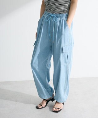 Green Parks ライトデニムカーゴパンツ Sax