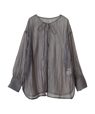 Green Parks ・ＥＬＥＮＣＡＲＥ　ＤＵＥ　２ｗａｙシアーブラウス Charcoal Gray