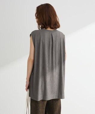 Green Parks サイドリボンノースリーブチュニック Gray