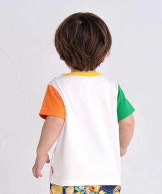 MIKI HOUSE HOT BISCUITS 【80-120cm】 バンダナ柄 ワッペン 半袖Tシャツ マルチカラー