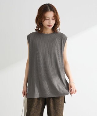 Green Parks サイドリボンノースリーブチュニック Gray