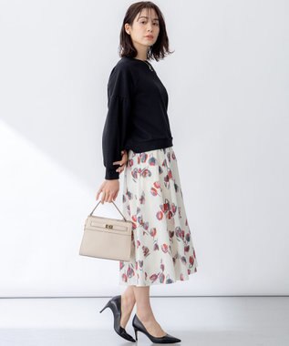組曲 チューリッププリント フレアスカート バレンタインレッド系5