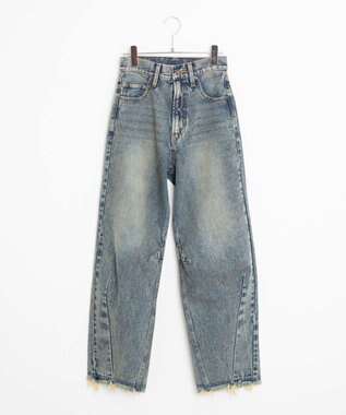 WEGO ヴィンテージウォッシュカーブデニムパンツ デニム中濃加工色