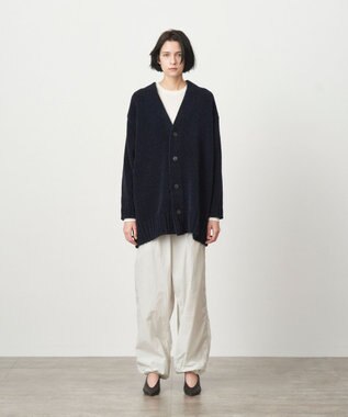 ATON WOOL MOLE | オーバーサイズカーディガン NAVY