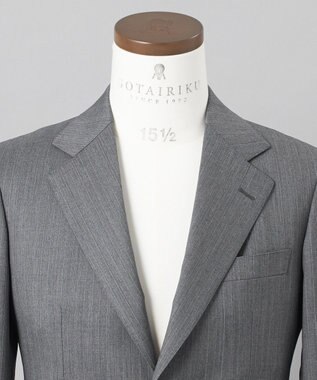 GOTAIRIKU 【御幸毛織】ドライスピナーツイルストレッチスーツ_グレーストライプ ライトグレー系1