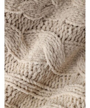 earth music&ecology ベロアモールケーブルカーディガン Beige