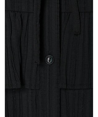 earth music&ecology フリル切替えショートブラウス Black