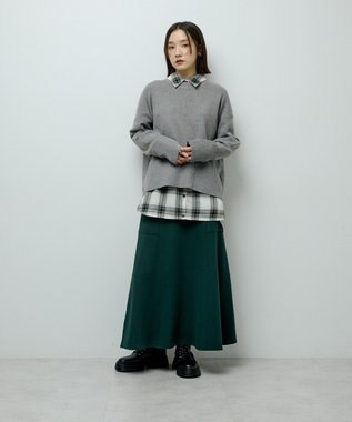 Green Parks ふわもっちニットプルオーバー Gray Mixture