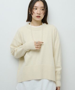 Green Parks ふわもっちニットプルオーバー Off White