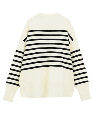 Green Parks ふわもっちニットプルオーバー Border