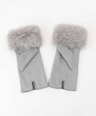 TOCCA 【百田夏菜子さん着用】FAKE SUEDE FUR HANDWARMER 手袋 ライトグレー系