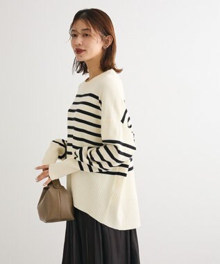 Green Parks ふわもっちニットプルオーバー Border