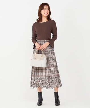 ANY SIS 【洗える】フレアースリーブ ニット ブラウン