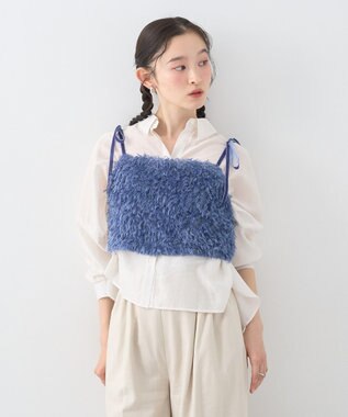 earth music&ecology 【WEB限定】ベロアリボンフェザービスチェ