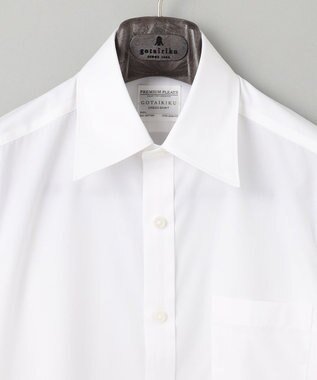 GOTAIRIKU 【形態安定/コンバーチブルカフス仕様】PREMIUMPLEATS_レギュラーカラー 通年ドレスシャツ ホワイト系