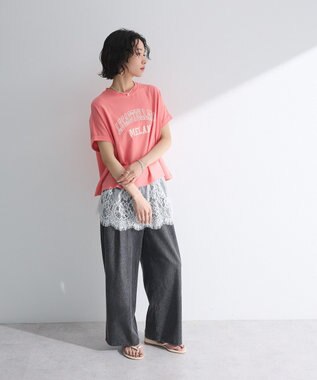 Green Parks 袖折り返しカレッジＴシャツ Pink