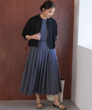 組曲 【先行予約】サマージャージーフィットアンドフレア ワンピース グレー系