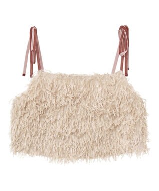 earth music&ecology 【WEB限定】ベロアリボンフェザービスチェ Beige