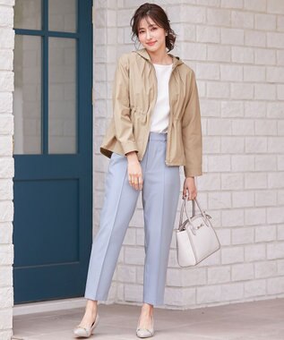 ANY SIS 【洗える】褒めらレディ テーパード パンツ ライトブルー