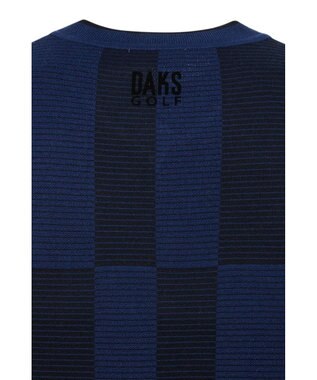 DAKS 【DAKS GOLF】ウールチェック柄ニットベスト ネイビー