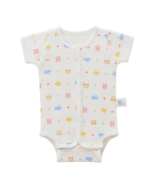 MIKI HOUSE HOT BISCUITS 【60-70cm】 半袖ボディシャツ(前開き) ブルー