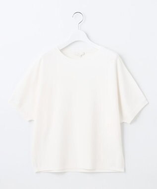 自由区 【WEB限定カラーあり・接触冷感・UVカット】クレープストレッチドルマン ニット オフホワイト